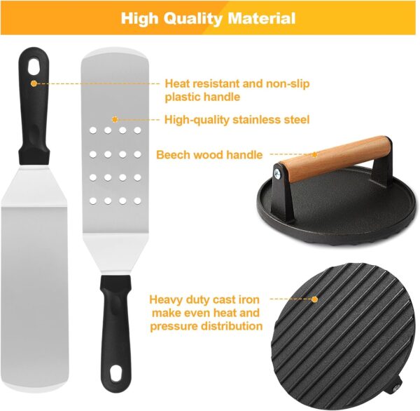 Griddle Accessories Kit, Terlulu 29 PCS Flat - Image 3