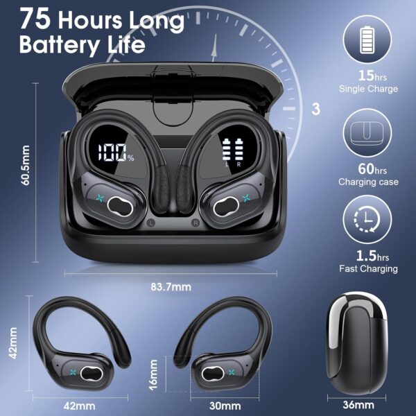 Wireless Earbuds 75hrs Bluetooth - Image 2