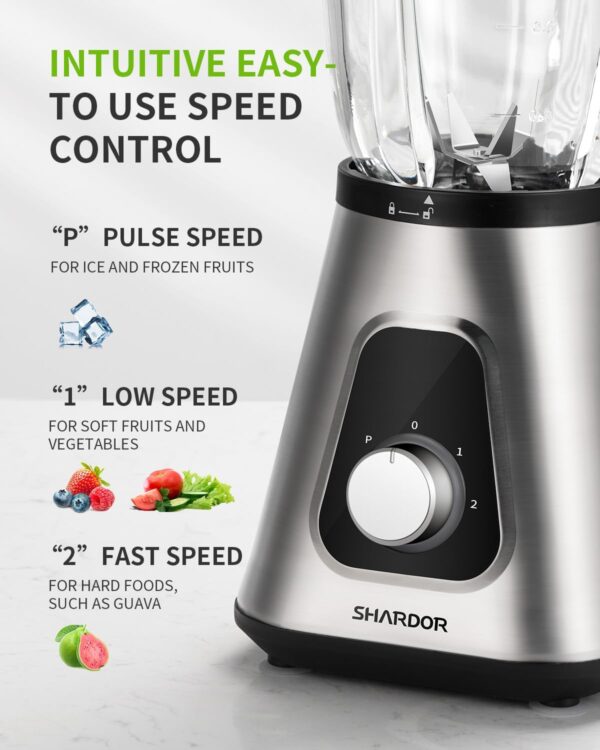aSHARDOR 1200W Blender for Shakes nd Smoothies, - Image 3