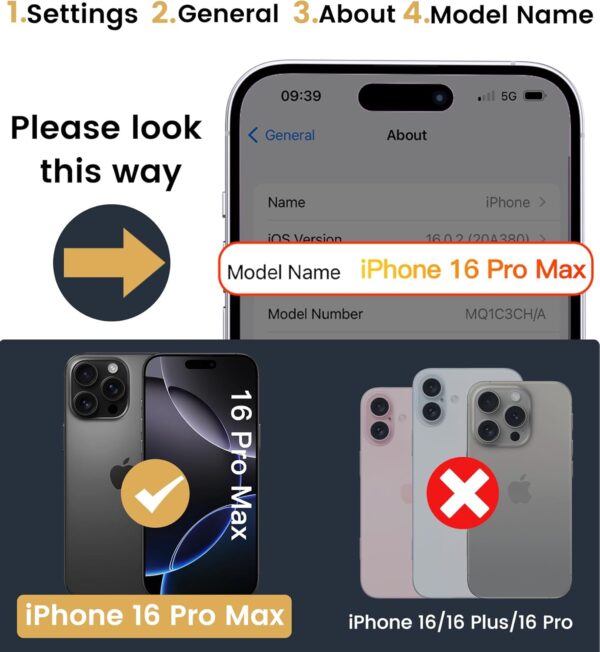 for iPhone 16 Pro Max Case with Card Holder & Kickstand & Slide Camera Lens Cover, Silicone Edge Protection Rugged Heavy Duty Phone Case Cover for iPhone 16 Pro Max 6.9'' 5G, Black - Image 2