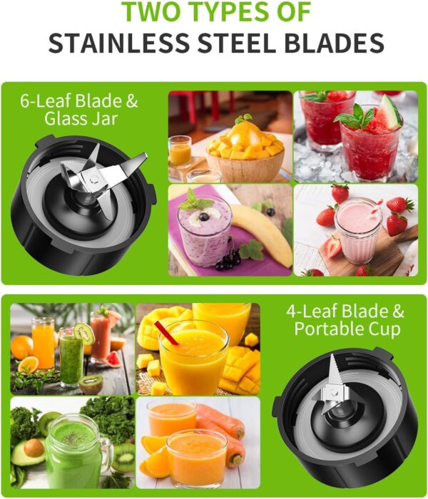 aSHARDOR 1200W Blender for Shakes nd Smoothies, - Image 4