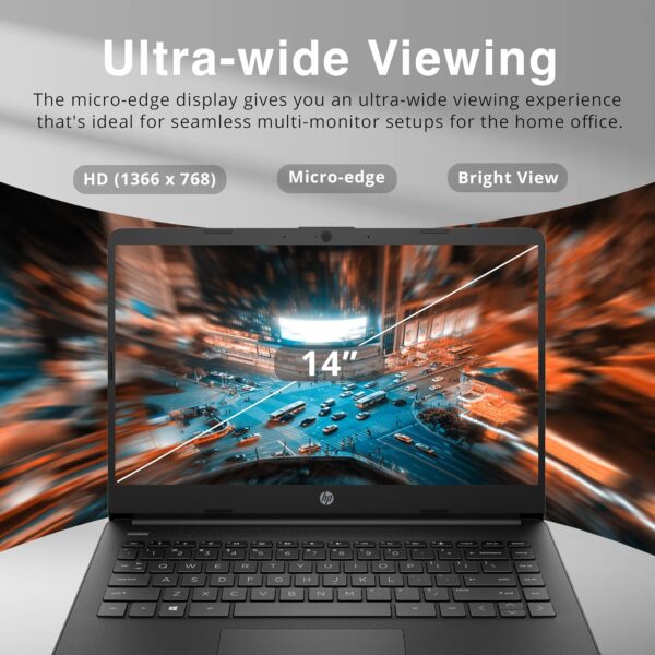 HP Stream 14" HD BrightView Laptop, Intel Celeron N4120 Processor, - Image 3