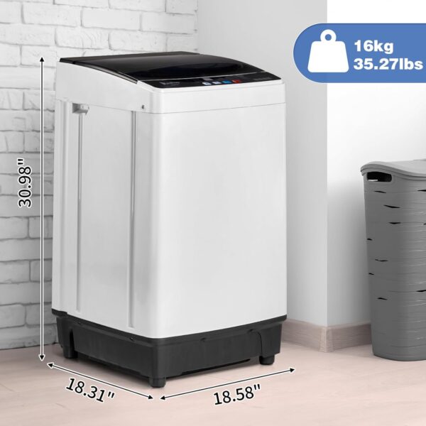 Winado Full Automatic Washing Machine, 15.6Lbs Top Load Portable Washer with Drain Pump, 10 Wash Programs 8 Water Level Washer and Dryer Combo, - Image 6