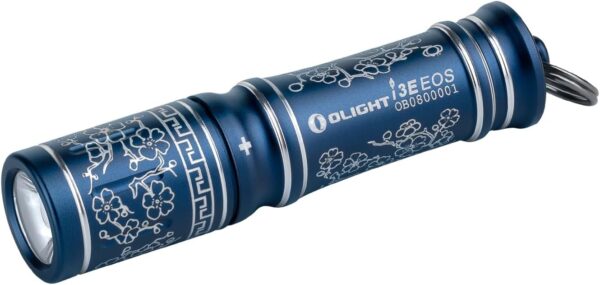 OLIGHT i3E EOS PMMA TIR Lens AAA EDC Flashlight 90 Lumens Compact Keychain Flash Light for Night, Camping (Blue Porcelain)