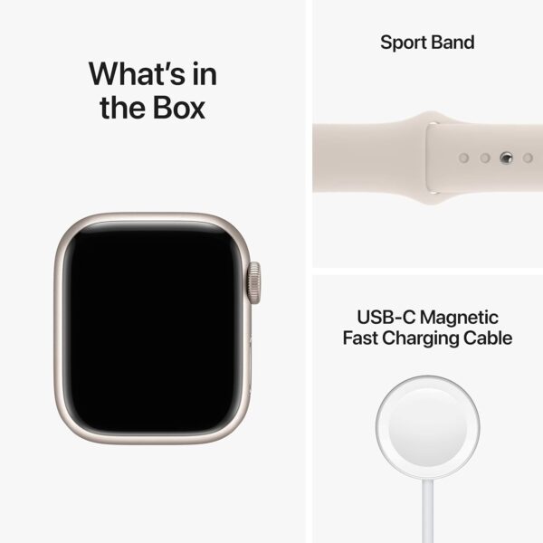 Apple Watch Series 8 [GPS, 41mm] - Starlight Aluminum Case with Starlight Sport Band - Image 6