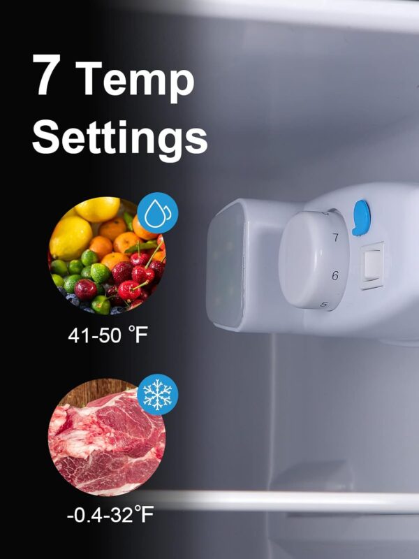 3.5 Cu.Ft Refrigerator 2 Door 7 Level Adjustable Thermostat Control Top-Freezer Refrigerator Lock Fresh Energy Saving Black (KB03-FLS-80-BLACK) - Image 5