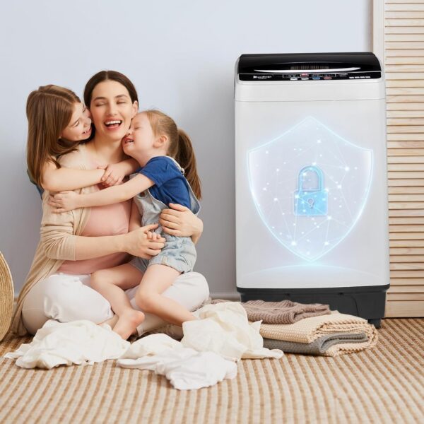 Winado Full Automatic Washing Machine, 15.6Lbs Top Load Portable Washer with Drain Pump, 10 Wash Programs 8 Water Level Washer and Dryer Combo, - Image 7