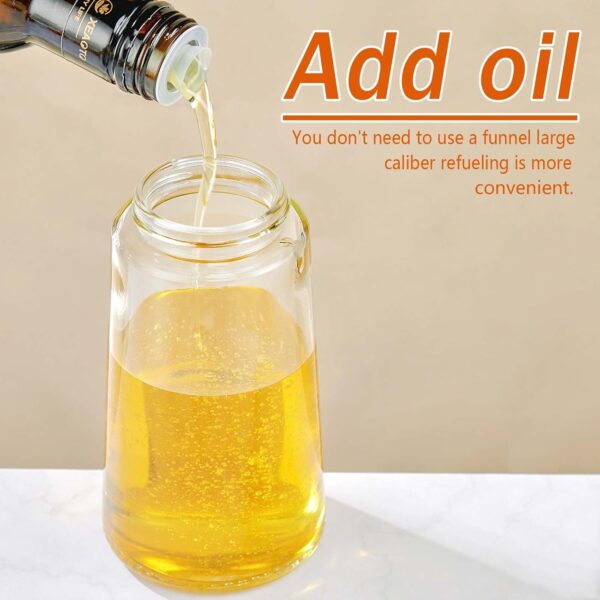 With Stickers 16oz Olive Oil Sprayer for Cooking - 2 in 1 Spray & Pour Olive Oil Dispenser - 470ml Glass Spray Oil Bottle - Kitchen Gadgets - Image 4