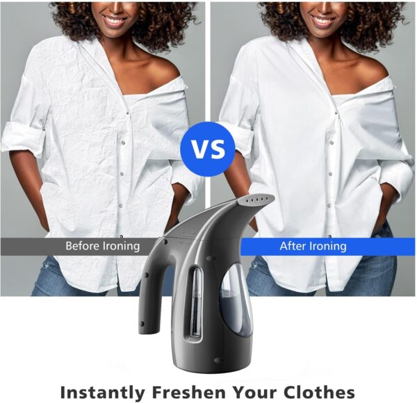 HiLIFE Steamer for Clothes, Portable Handheld Design, 240ml Big Capacity, 700W, Strong Penetrating Steam, Removes Wrinkle, for Home, Office - Image 3