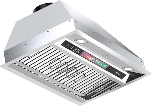 30 Inch Insert Range Hood with Voice/Gesture/Touch Control, 900 CFM Built-in Kitchen Hood Vent with 4 Speed Exhaust Fan,