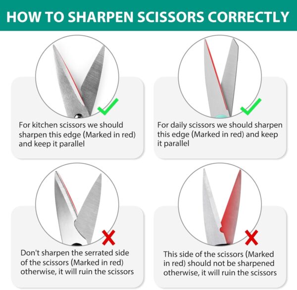 4-in-1 Knife Sharpener [4 Stage] with a Pair of Cut-Resistant Glove, Original Premium Polish Blades, Best Kitchen Knife Sharpener Really Works for Ceramic and Steel Knives, Scissors. - Image 4