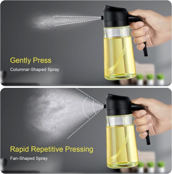 With Stickers 16oz Olive Oil Sprayer for Cooking - 2 in 1 Spray & Pour Olive Oil Dispenser - 470ml Glass Spray Oil Bottle - Kitchen Gadgets - Image 6