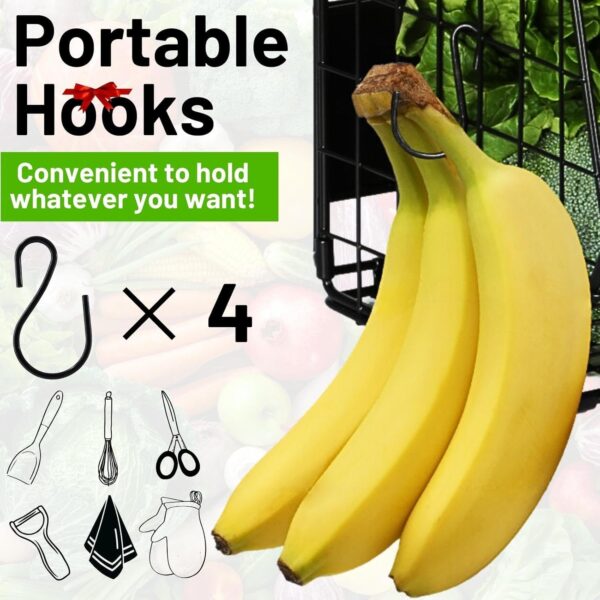 2 Set Magnetic Shelf for Refrigerator with Wood Lid, Fruit Potato & Onion Storage Bins, Pantry Organizers & Storage, - Image 4