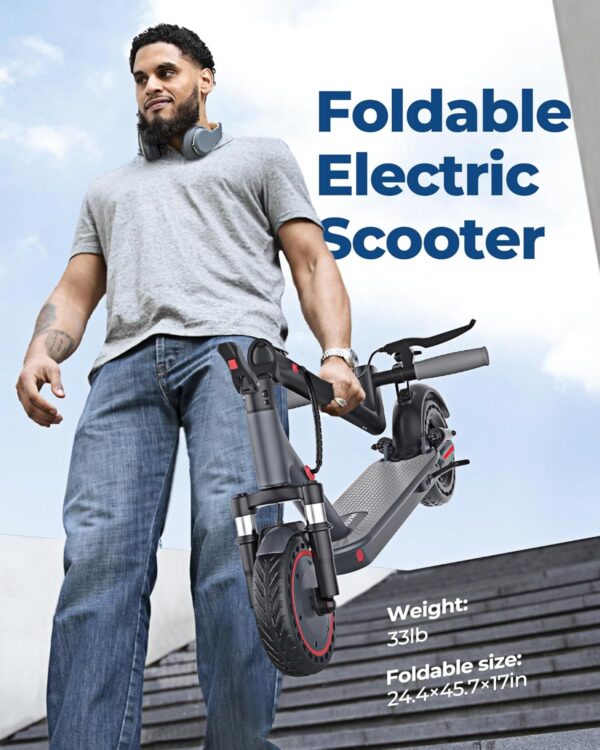VOLPAM Electric Scooter, Powerful 350W/500W Motor, Max 12/19/28Miles Long Range, Top Speed 16/19/21 MPH, 8.5" /10'' Solid Tires, E Scooter for Adults and Teens - Image 5