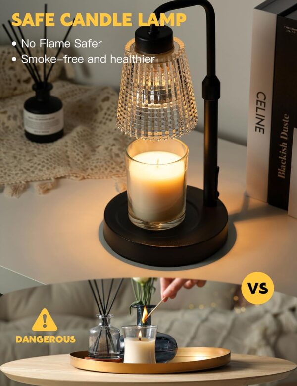 Candle Warmer Lamp with Timer Dimmable, Adjustable Height, House Warming Gifts New Home Room Decor, Birthday Gifts for Women Mom, Wax Warmer Lamp for Jar Candles with 2 Bulbs - Image 2