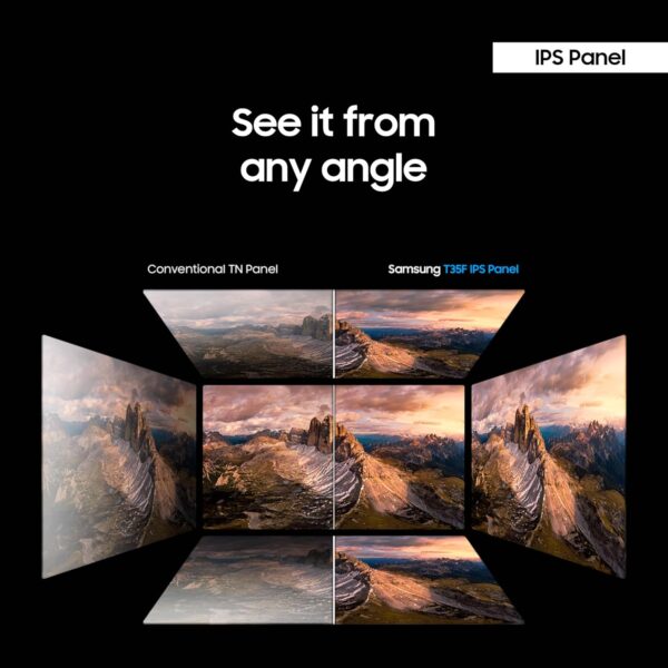 Samsung 27' T35F Series FHD 1080p Computer Monitor, 75Hz, IPS Panel, HDMI, VGA (D-Sub), AMD FreeSync, - Image 4