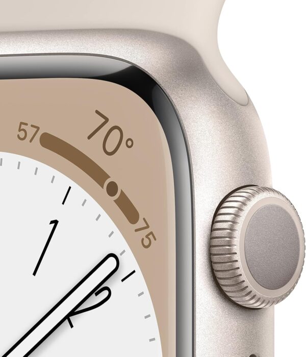 Apple Watch Series 8 [GPS, 41mm] - Starlight Aluminum Case with Starlight Sport Band - Image 3