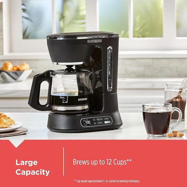 BLACK+DECKER Split Brew 12-Cup Digital Coffee Maker, CM0122, Iced or Hot Coffee, Programmable, Quick Touch, 4-Hour Keep Warm - Image 4