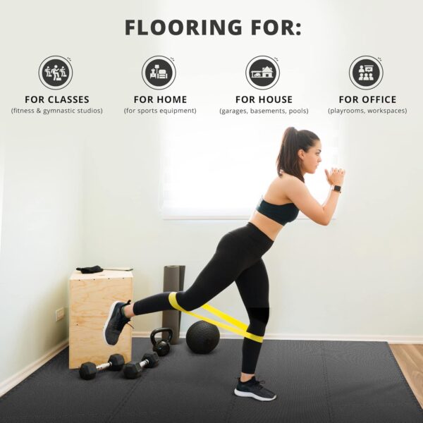 Gym Flooring Set - Interlocking EVA Soft Foam Floor Mat, 18 Pieces Puzzle Rubber Tiles Protective Ground Surface Protection, - Image 7