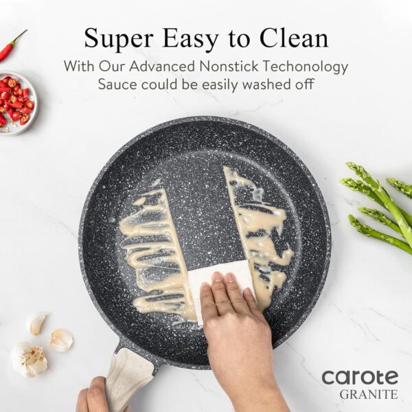 CAROTE 14Pcs Pots and Pans Set Non Stick, Cookware Sets Induction Cookware Granite Cooking Set with Frying Pans, - Image 4