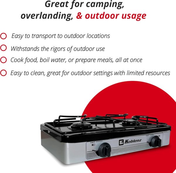 Koblenz PSK-200S 2-Burner Gas Stove, Silver - Image 6