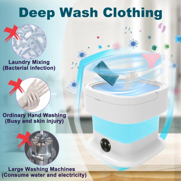 Portable Washing Machine, 16L Foldable Mini Portable Washing Machine, - Image 2