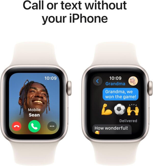 Apple Watch SE (2nd Gen) [GPS 40mm] Smartwatch with Starlight Aluminum Case - Image 4