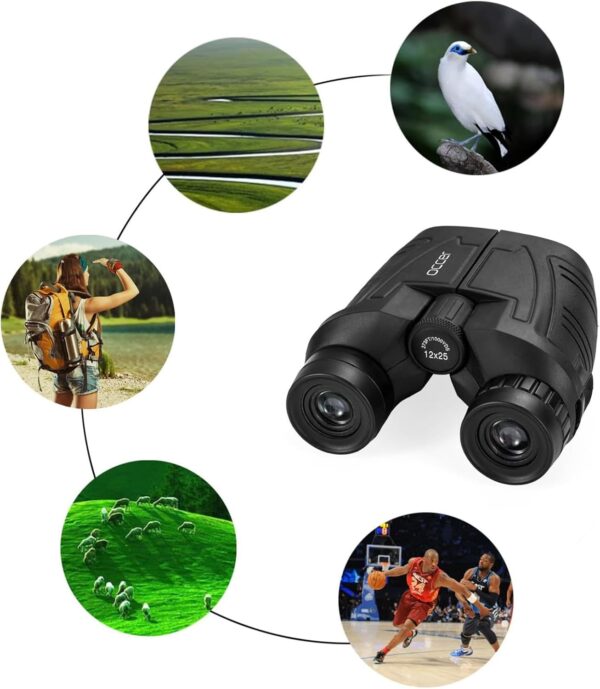 Occer 12x25 Compact Binoculars for Adults and Kids, Large Eyepiece Waterproof - Image 6