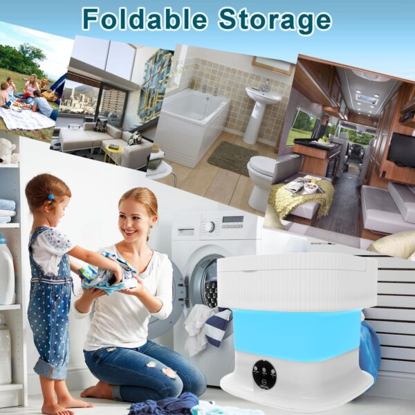 Portable Washing Machine, 16L Foldable Mini Portable Washing Machine, - Image 7