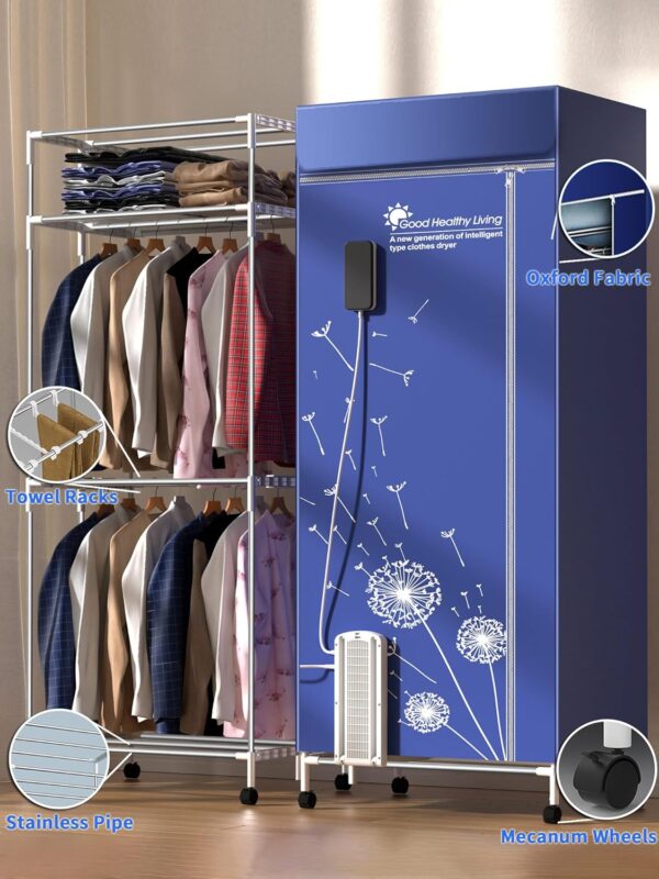 Portable Clothes Dryer, 1600W-110V, 3 Tier Foldable Rack, - Image 3